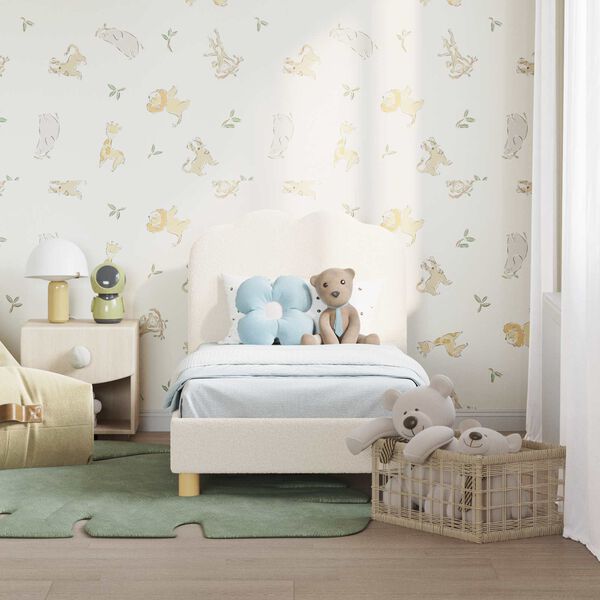 vidaXL Vaiki&scaron;ka Lovo Rėmas su Galvūgaliu Kreminė 70 x 140 cm