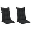 vidaXL Auk&scaron;tos atlo&scaron;o kėdžių pagalvių rinkinys 2 pcs Melanžinė juoda
