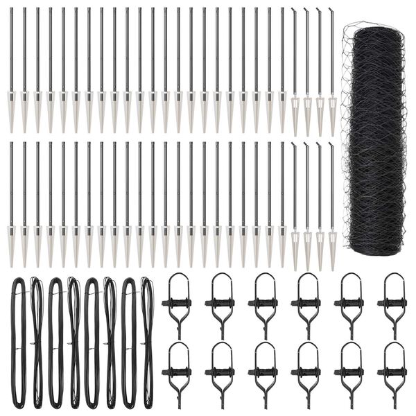 vidaXL Tvorelės stulpas Pilka 100 x 0,5 m (50 mm tinklelis)