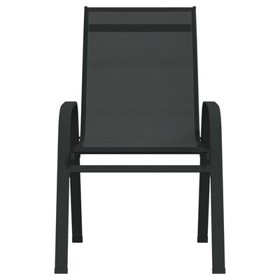 vidaXL Sodo bistro baldų komplektas, 3 dalių, juodos spalvos