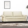 vidaXL Dvivietė sofa, kreminės spalvos, 140cm, dirbtinė oda