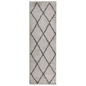vidaXL Shaggy kilimas PAMPLONA, smėlio ir antracito, 80x250cm