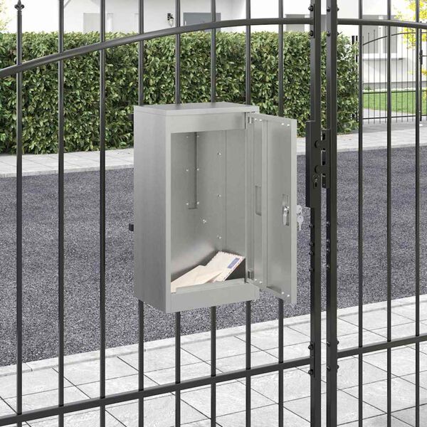 vidaXL mailbox Juoda 30 x 23 x 55 cm Galvanizuotas plienas