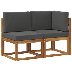 vidaXL Lauko vidurinė ir kampinė sofa su pagalve 2 Vienetas