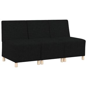 vidaXL Modulinis sofa vienetas be rankų 3 vnt. Juoda audinys