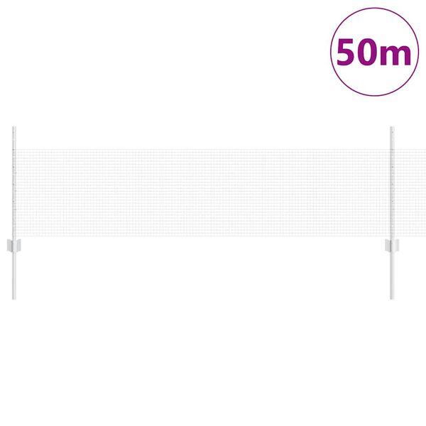 vidaXL Tvora su stulpais Sidabro 0,5 x 50 m Plienas