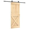 vidaXL Slankios durys 80 x 210 cm Natūrali ir juoda