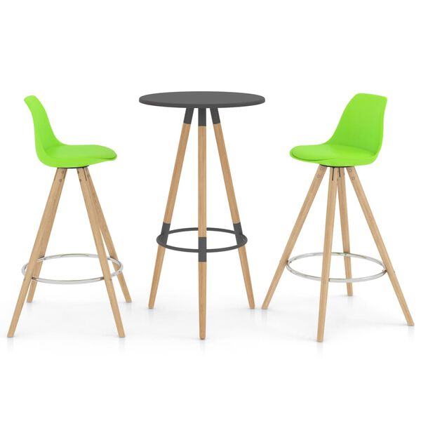 vidaXL Baro baldų komplektas, 3 dalių, žalios spalvos (287256+289176)