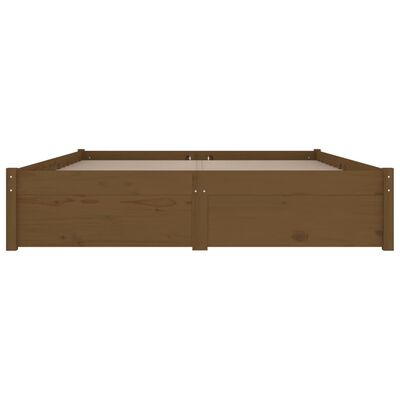 vidaXL Lovos rėmas su stalčiais, medaus rudas, 135x190cm, dvivietis