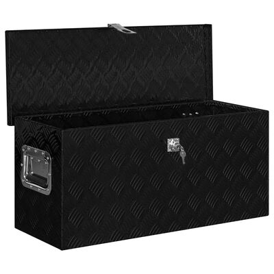 vidaXL Aliuminio dėžė, juodos spalvos, 80x30x35cm