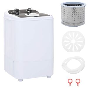 vidaXL Mini skalbimo ma&scaron;ina su vienu būgnu 4,6 kg Juoda ir Balta