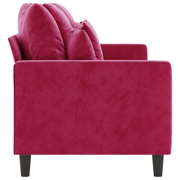 vidaXL Trivietė sofa, raudonojo vyno spalvos, 180cm, aksomas