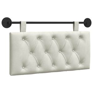 vidaXL Pakabinamas lovos galvūgalis Su LED &scaron;viesa Kreminė Aksomas