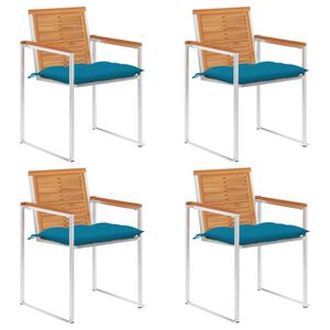 vidaXL Sodo kėdės su pagalvėlėmis, 4vnt., akacijos medienos masyvas