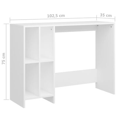 vidaXL Kompiuterio stalas, baltas ir ąžuolo, 102,5x35x75cm, MDP