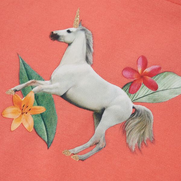 Vaikiški marškinėliai trumpomis rankovėmis, koralų, 128 dydžio