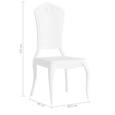 vidaXL Valgomojo kėdės, 4 vnt., baltos, polikarbonatas