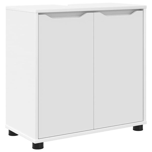 vidaXL Vonios kriauklės cabinetas su lentyna Balta 60 x 30 x 60 cm