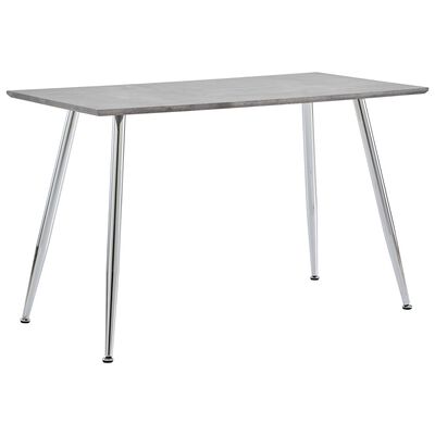 vidaXL Valgomojo stalas, betono ir sidabrinis, 120x60x74cm, MDF