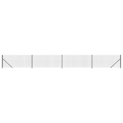 vidaXL Vielinė tinklinė tvora su flanšais, antracito spalvos, 0,8x10 m