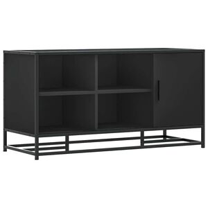 vidaXL Batų suoliukas, juoda, 100x40x53,5 cm, mediena/metalas