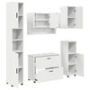 vidaXL Vonios baldų rinkinys 5 pcs Balta Inžinerinė mediena ir metalas