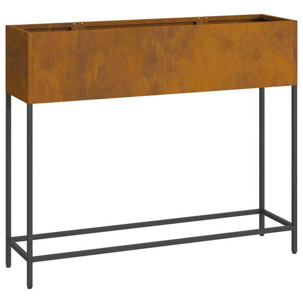 vidaXL Pakeltas Sodo Vazonas Rūdijanti 100 x 26 x 82 cm