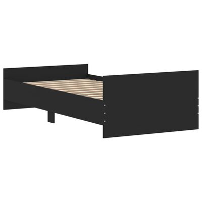 vidaXL Lovos rėmas, juodos spalvos, 100x200cm, apdirbta mediena
