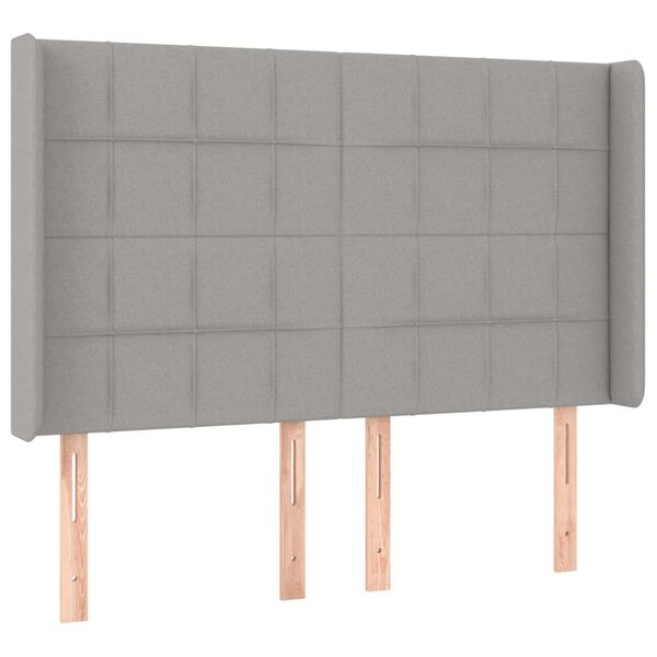 vidaXL Galvūgalis su auselėmis, pilkas, 147x16x118/128cm, audinys