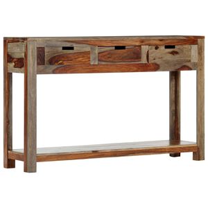 vidaXL Konsolinis staliukas su 3 stalčiais, 120x30x75cm, rausv. dalb.