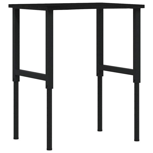 vidaXL Darbastalis, tamsiai rudas, 80x60x(71,5-98)cm, ąžuolo masyvas