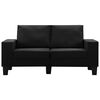 vidaXL Dvivietė sofa, juodos spalvos, audinys