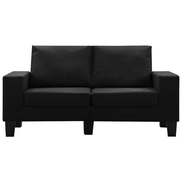 vidaXL Dvivietė sofa, juodos spalvos, audinys