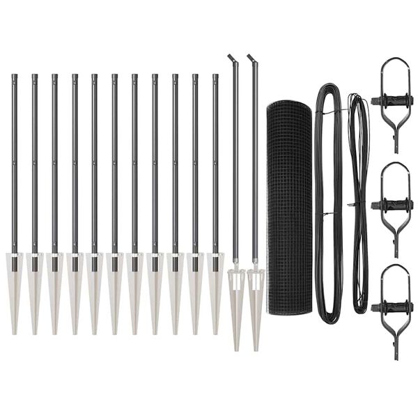 vidaXL Tvorelės stulpas Pilka 25 x 0,4 m (25 x 25 mm tinklas)