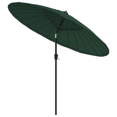 vidaXL Lauko skėtis su aliuminio stulpu, žalios spalvos, 270cm