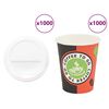 vidaXL popieriniai kavos puodeliai su dangteliais 1000 vnt 8oz 240ml