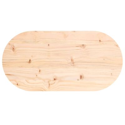 vidaXL Stalviršis, 70x35x2,5cm, pušies medienos masyvas, ovalus