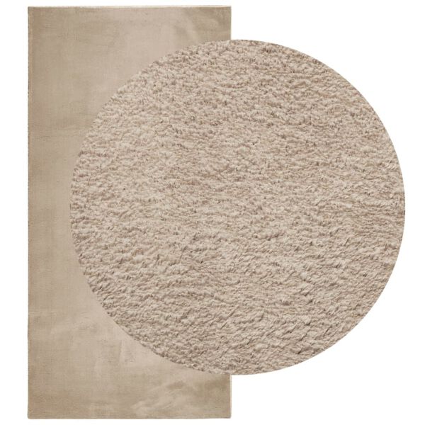 vidaXL Kilimas HUARTE, smėlio, 100x200cm, trumpi šereliai