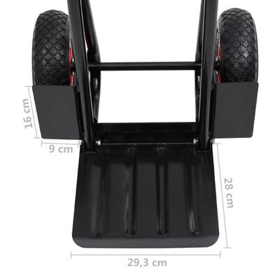vidaXL Teleskopinis rankinis vežimėlis, juodas ir raudonas, 200kg