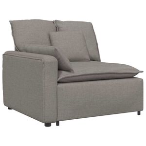 vidaXL Modulinė sofa, porankis, galo modulis su pagalvėlėmis, pilkai ruda, 100 cm