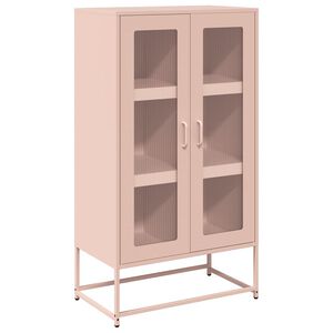 vidaXL Komoda, rožinės spalvos, 68x39x123 cm, plienas
