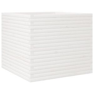 vidaXL Sodo lovelis, baltas, 80x80x68,5cm, pu&scaron;ies medienos masyvas