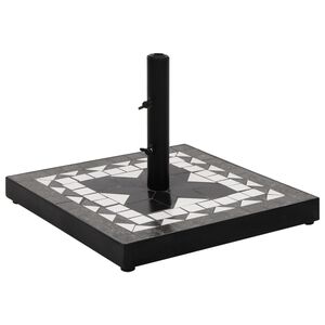 vidaXL Skėčio stovas, juodos ir baltos spalvos, apskritas, 12kg