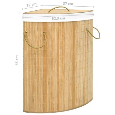 vidaXL Kampinis skalbinių krepšys, bambukas, 60l