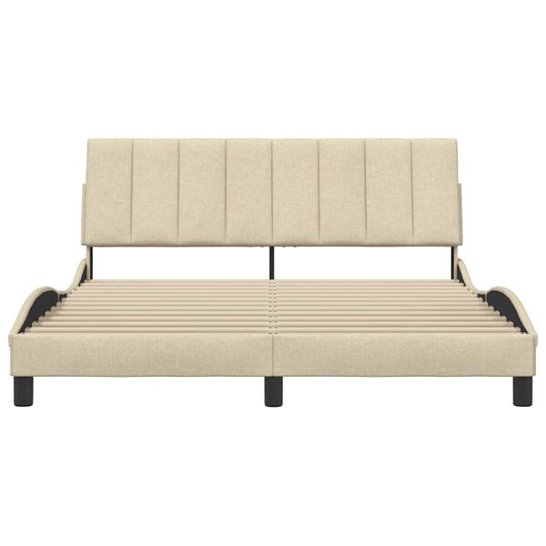vidaXL Lovos rėmas be čiužinio, Hanko, kreminės spalvos, 160x200cm, audinys