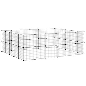 vidaXL Augintinių narvas, 44 segmentai, juodas, 210x175x70cm, plienas