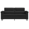vidaXL Dvivietė sofa, juodos spalvos, 140cm, mikropluo&scaron;to audinys