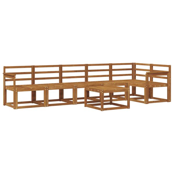 vidaXL Lauko sofos komplektas 7 pcs Natūrali Kietos akacijos mediena
