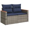 vidaXL Sodo sofa su pagalvėlėmis, dvivietė, pilka, polirotangas