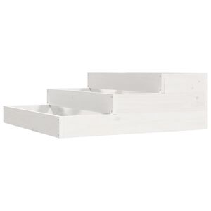 vidaXL Lovelis, baltos spalvos, 78x78x27cm, pu&scaron;ies medienos masyvas